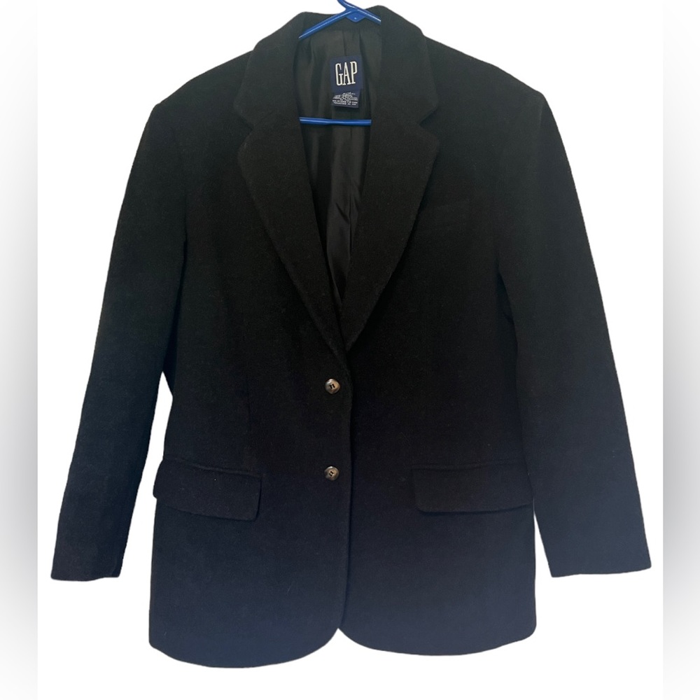 GAP Women's Black Wool Blend Blazer Coat